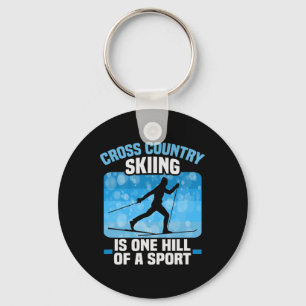 Biathlon Cross Country Skiing Is One Hill Of A Spo Keychain