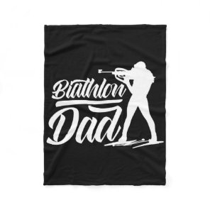 Biathlon Dad Sports Biathlons Biathlete Father Dad Fleece Blanket