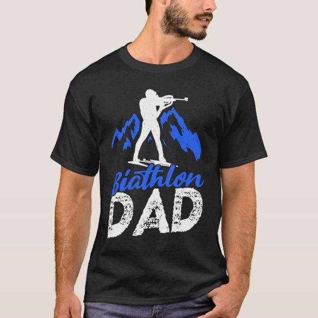 Biathlon Dad Winter Sports Snow Biathlete Cross Co T-Shirt (Front)
