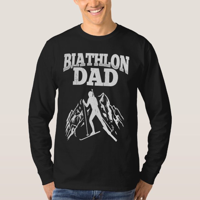 Biathlon Dad Winter Sports Snow Biathlete Cross Co T-Shirt (Front)
