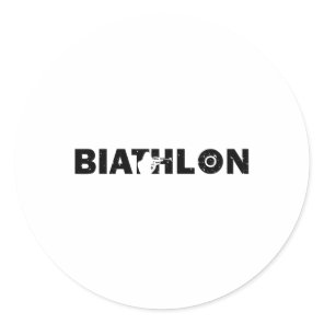 Biathlon Funny Biathlete Shooting Skiing Target Sp Classic Round Sticker