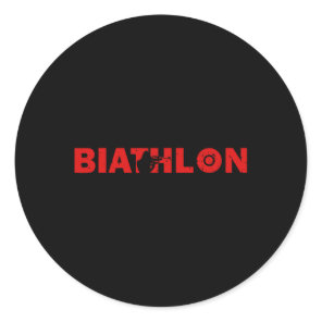 Biathlon Funny Biathlete Shooting Skiing Target Sp Classic Round Sticker