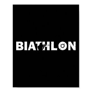 Biathlon Funny Biathlete Shooting Skiing Target Sp Poster
