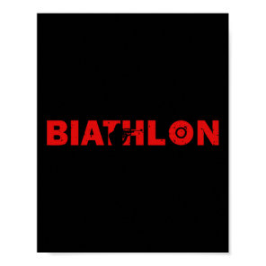 Biathlon Funny Biathlete Shooting Skiing Target Sp Poster