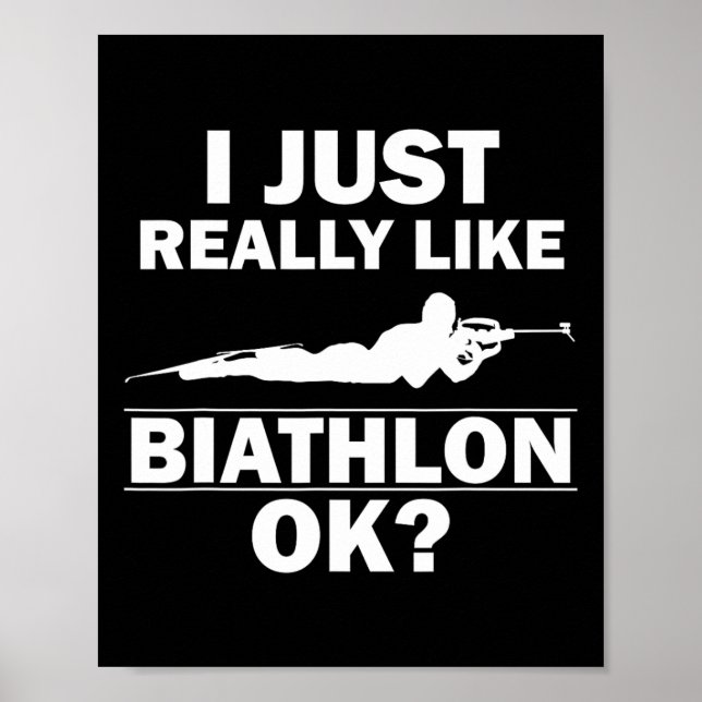 Biathlon Funny Prone Position Biathlete Shooting S Poster (Front)