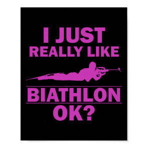 Biathlon Funny Prone Position Biathlete Shooting S Poster