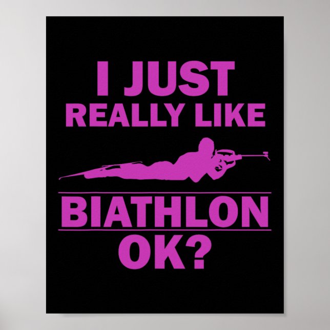 Biathlon Funny Prone Position Biathlete Shooting S Poster (Front)