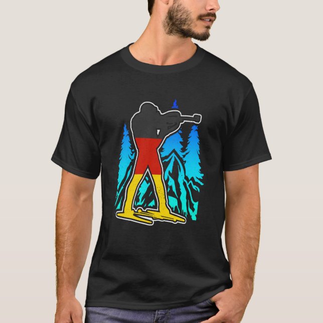 Biathlon Germany sport Germany biathlete fan skier T-Shirt (Front)