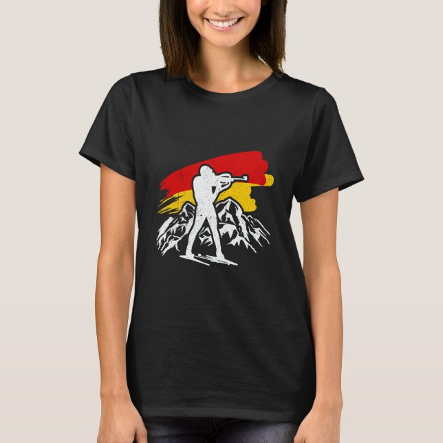 Biathlon Germany sport Germany biathlete fan skier T-Shirt (Front)