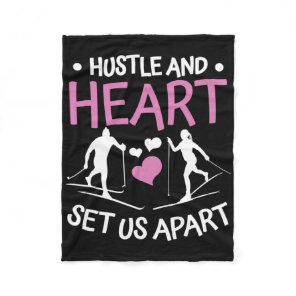 Biathlon Hustle And Heart Set Us Apart Cross Count Fleece Blanket