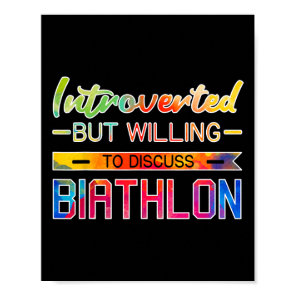 Biathlon Introverted Athlete Sports Skiing Rifle S Poster