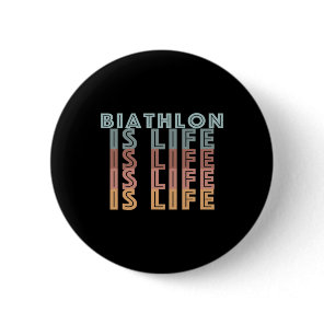 Biathlon Is Life Retro Color Words  Button
