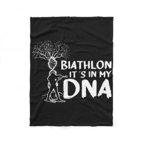 Biathlon It´s In My Dna Motive For A Biathlete 3  Fleece Blanket