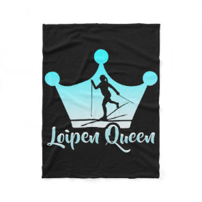 Biathlon Loipen Queen Cross Country Skier  Fleece Blanket