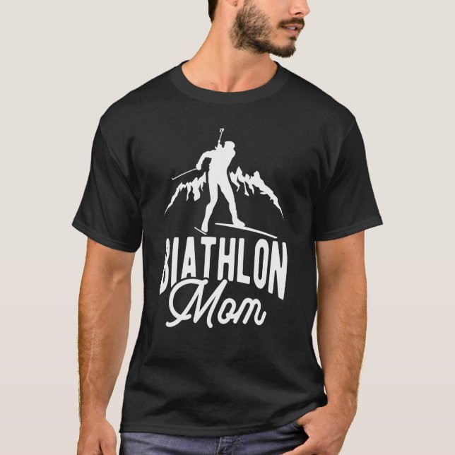 Biathlon Mom Winter Sports Snow Biathlete Cross Co T-Shirt (Front)