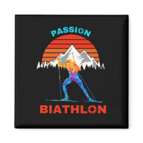 Biathlon Pion Supporter Fan Cross-country Ski And  Magnet
