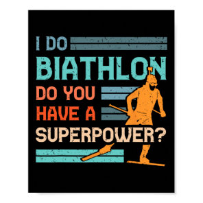 Biathlon Player Athlete Winter Sports Skiing Rifle Poster