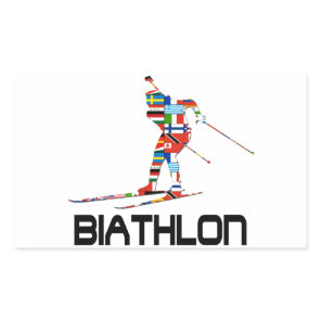 Biathlon Rectangular Sticker