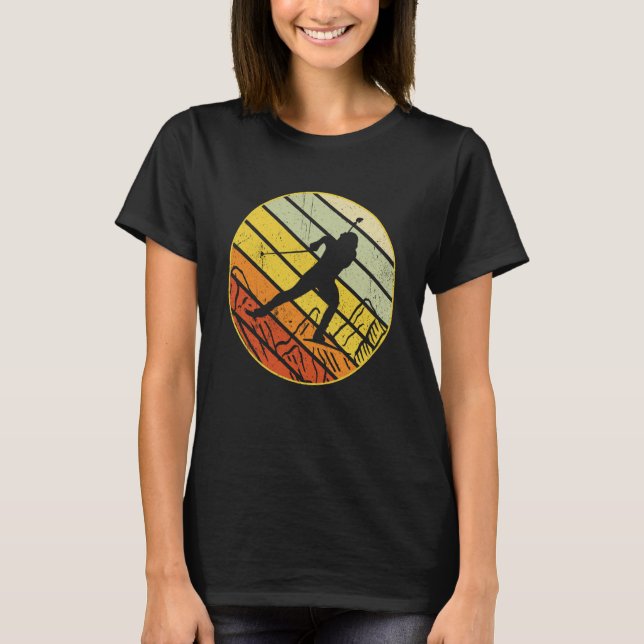 Biathlon retro winter sports biathlete skier mount T-Shirt (Front)