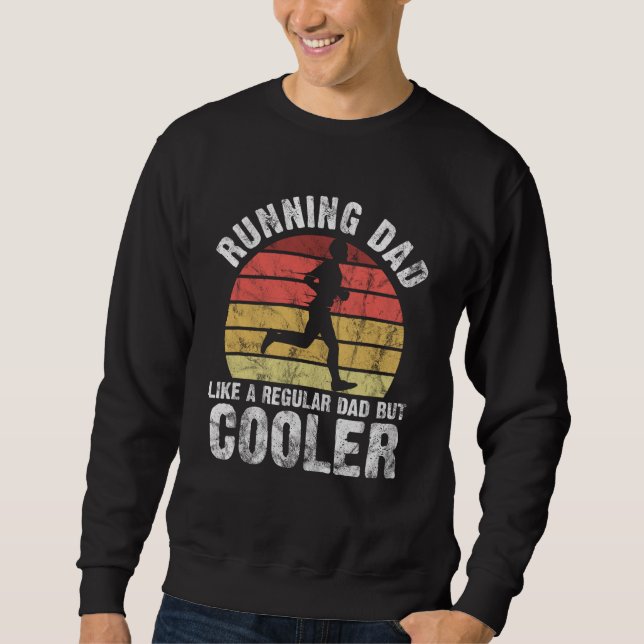 Biathlon Runner Marathon Running Dad Father's Day  Sweatshirt (Front)