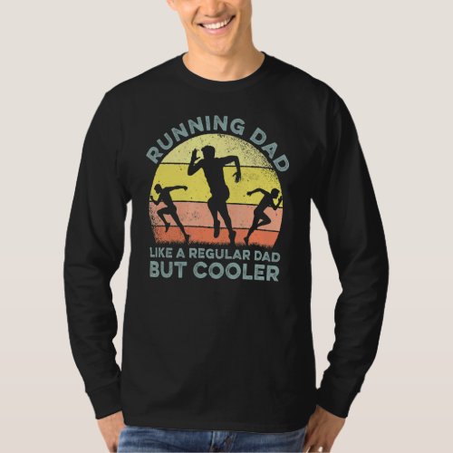 Biathlon Runner Marathon Running Dad Fathers Day T_Shirt