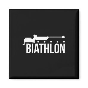 Biathlon Shooting Gun Skiing Biathlete  Magnet
