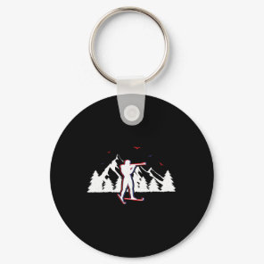 Biathlon Shooting Sport Target Skiing Competition  Keychain