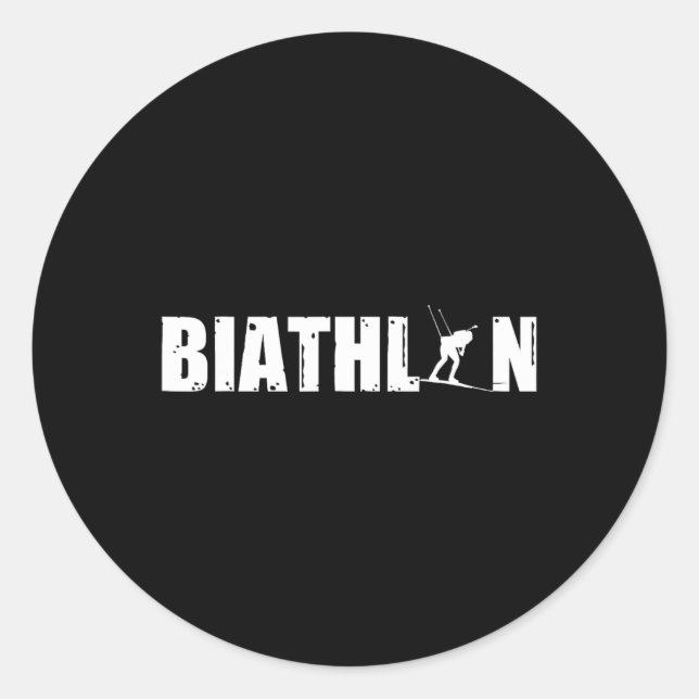Biathlon Ski De Fond Biathlones  Classic Round Sticker (Front)