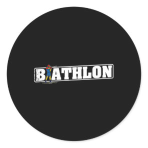 Biathlon Ski Skier Cross-country Ski Trail 5  Classic Round Sticker