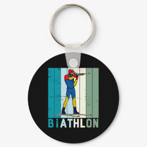 Biathlon Ski Skier Cross-country Ski Trail 6  Keychain
