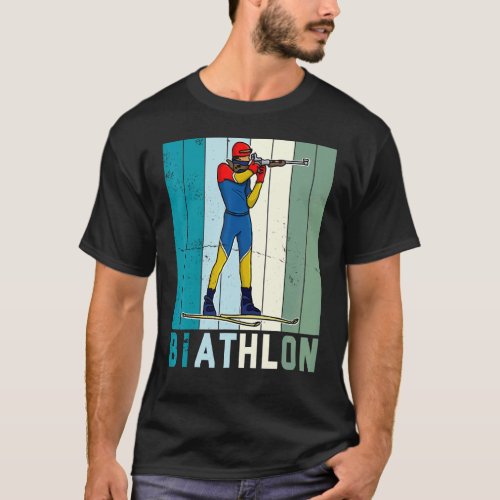Biathlon Ski Skier Cross Country Ski Trail T_Shirt