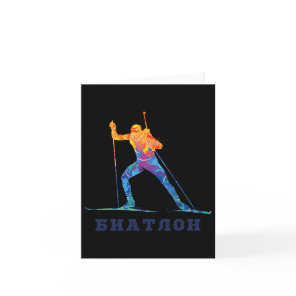 Biathlon Ski Skier Winter Sports Cross-country Rus Card