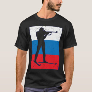 Biathlon Ski Skier Winter Sports Cross-country Rus T-Shirt