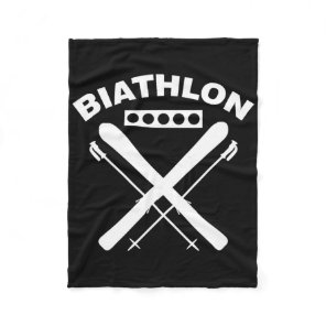 Biathlon Ski Skier Winter Sports Cross-country Ski Fleece Blanket