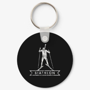 Biathlon Ski Skiing Skier Mountains Outfit  Keychain