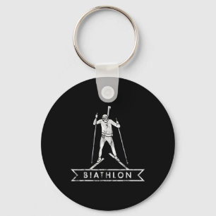 Biathlon Ski Skiing Skier Mountains Outfit Keychain