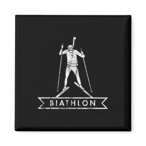 Biathlon Ski Skiing Skier Mountains Outfit  Magnet