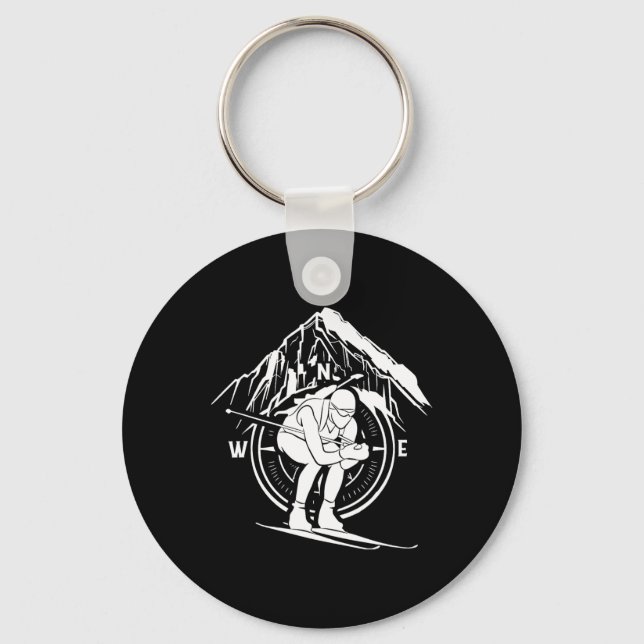 Biathlon Ski Winter Sports Skiing Athlete Biathlet Keychain (Front)