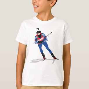 Biathlon Skier Winter Sports Athlete in Action T-Shirt