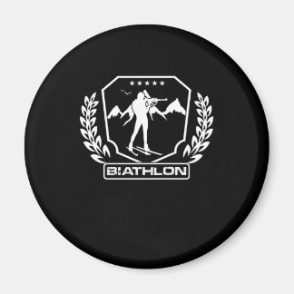 Biathlon Skiing And Rifle Shooting Sports Gift Magnet