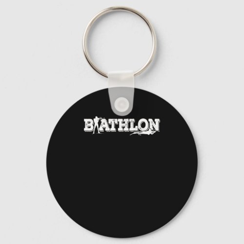 Biathlon Skiing Rifle Shooting Winter Sports Gift Keychain