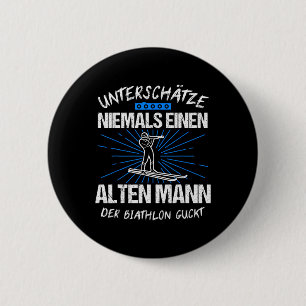 Biathlon Skiing Skier Ski Cross-country Gift Button