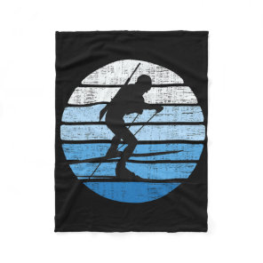 Biathlon Team Winter Sports Mountain Skiing Retro  Fleece Blanket