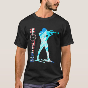 Biathlon Usa Flag Apparel American Cross-country S T-Shirt