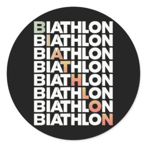 Biathlon Winter Sport Skiing Riffle Shooting Biath Classic Round Sticker
