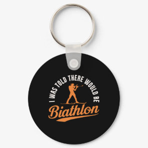 Biathlon Winter Sport Skiing Riffle Shooting Biath Keychain