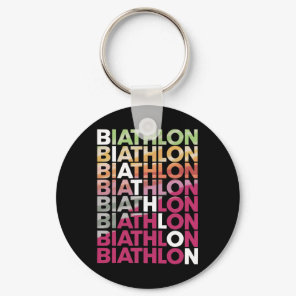 Biathlon Winter Sport Skiing Riffle Shooting Biath Keychain