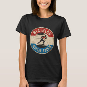 Biathlon Winter Sport Skiing Riffle Shooting Biath T-Shirt