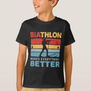 Biathlon Winter Sport Skiing Riffle Shooting Biath T-Shirt