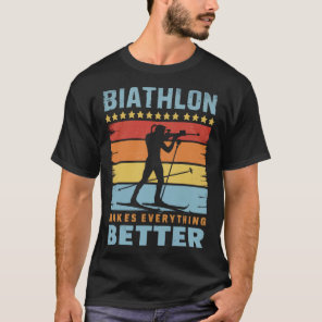 Biathlon Winter Sport Skiing Riffle Shooting Biath T-Shirt